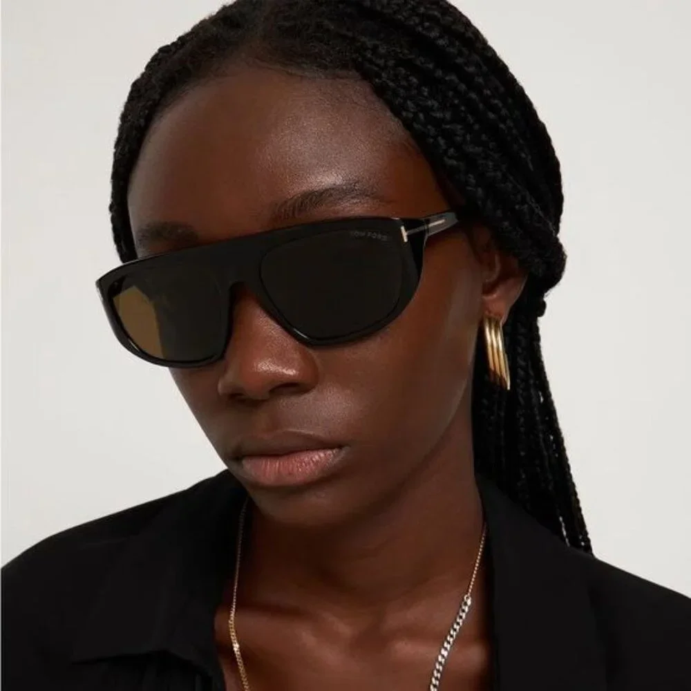 NEW TOM FORD EDWARD-02 TF1002 01J BLACK UNISEX SUNGLASSES TOM FORD FT1002 01J